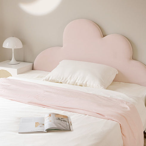 Malia Pink Fabric Shaped Headboard Bed Frame Queen Size